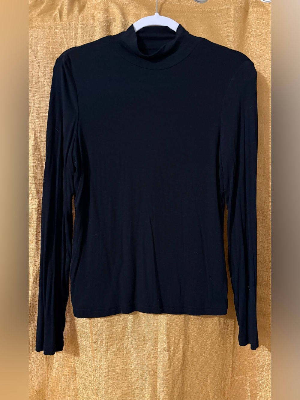 SHEIN Black Long-Sleeve Mock Neck Top